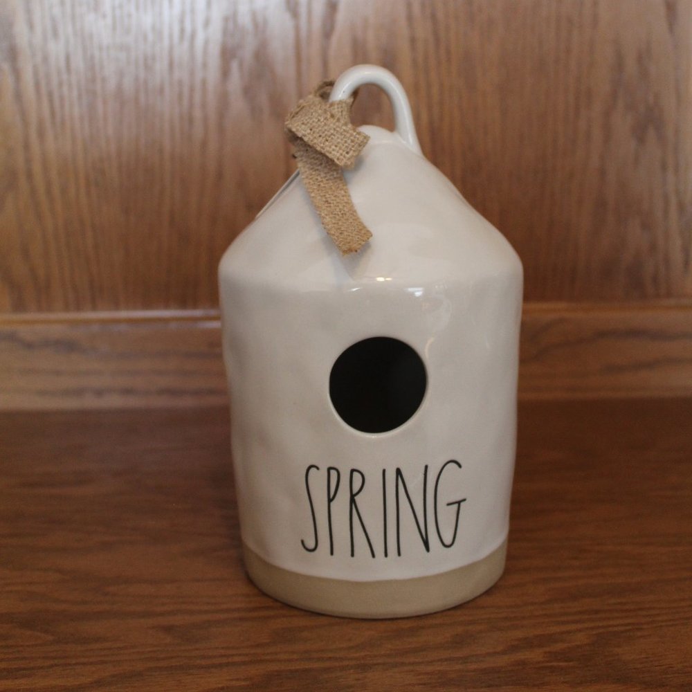 Rae Dunn White Spring Ceramic Birdhouse New